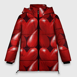 Куртка зимняя женская Red hearts, цвет: 3D-светло-серый