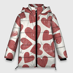Куртка зимняя женская Hearts, цвет: 3D-красный