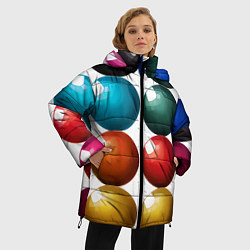 Куртка зимняя женская Шары для бильярда, цвет: 3D-черный — фото 2