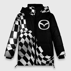 Куртка зимняя женская Mazda racing flag, цвет: 3D-черный