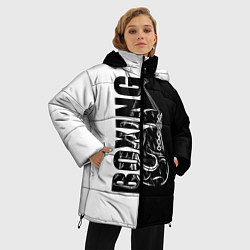 Куртка зимняя женская Boxing чёрно-белое, цвет: 3D-черный — фото 2