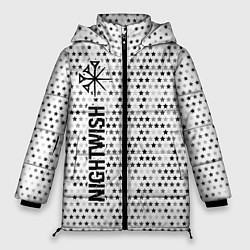 Куртка зимняя женская Nightwish glitch на светлом фоне: по-вертикали, цвет: 3D-черный