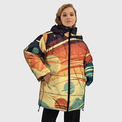 Куртка зимняя женская Абстрактный арт нейросети, цвет: 3D-черный — фото 2