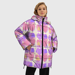 Куртка зимняя женская Нежные сердечки, цвет: 3D-черный — фото 2