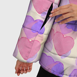 Куртка зимняя женская Нежные сердечки, цвет: 3D-светло-серый — фото 2