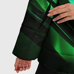 Куртка зимняя женская Зеленая неоновая абстракция, цвет: 3D-светло-серый — фото 2