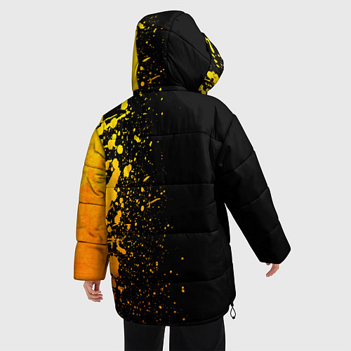 Женская зимняя куртка Asking Alexandria - gold gradient: по-вертикали / 3D-Черный – фото 4
