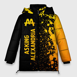 Куртка зимняя женская Asking Alexandria - gold gradient: по-вертикали, цвет: 3D-черный