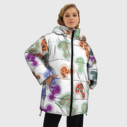 Куртка зимняя женская Вопросики, цвет: 3D-черный — фото 2