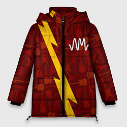 Куртка зимняя женская Arctic Monkeys гитары и молния, цвет: 3D-черный