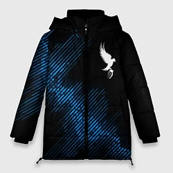 Куртка зимняя женская Hollywood Undead звуковая волна, цвет: 3D-черный
