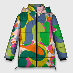 Женская зимняя куртка Краски абстрактные линии