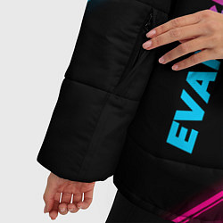 Куртка зимняя женская Evangelion - neon gradient: надпись, символ, цвет: 3D-черный — фото 2