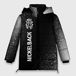 Женская зимняя куртка Nickelback glitch на темном фоне: по-вертикали