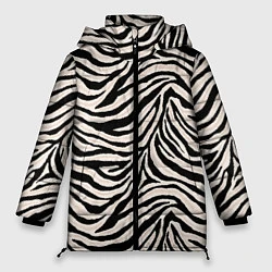 Куртка зимняя женская Полосатая шкура зебры, белого тигра, цвет: 3D-светло-серый