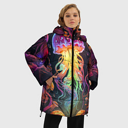 Куртка зимняя женская Фантастическая медуза, цвет: 3D-черный — фото 2