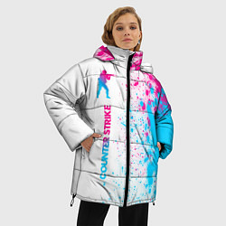 Куртка зимняя женская Counter Strike neon gradient style: по-вертикали, цвет: 3D-черный — фото 2