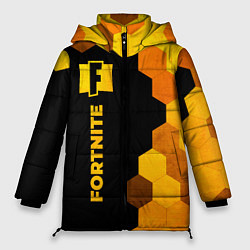Куртка зимняя женская Fortnite - gold gradient: по-вертикали, цвет: 3D-черный