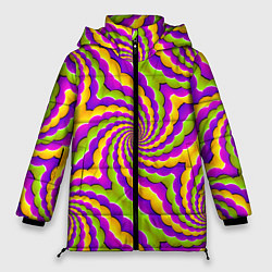 Куртка зимняя женская Красивая иллюзия вращения, цвет: 3D-черный