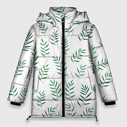 Куртка зимняя женская Веточки папоротника, цвет: 3D-светло-серый