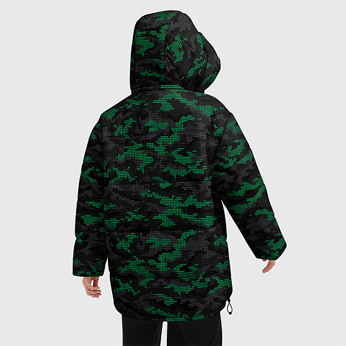 Женская зимняя куртка Точечный камуфляжный узор Spot camouflage pattern / 3D-Черный – фото 4