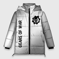 Женская зимняя куртка Gears of War glitch на светлом фоне: надпись, симв