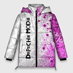 Куртка зимняя женская Depeche Mode rock legends: по-вертикали, цвет: 3D-черный