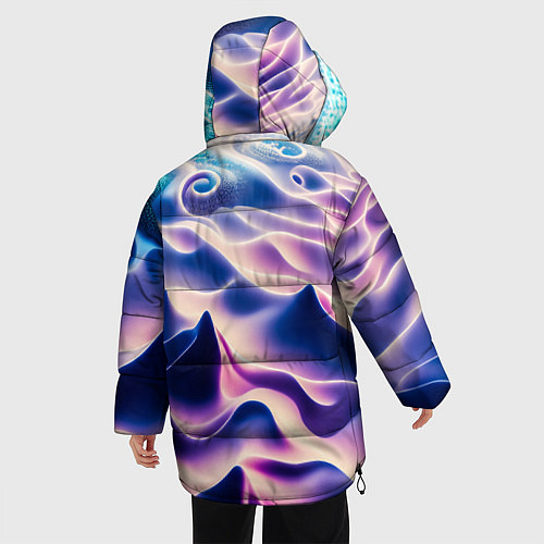 Женская зимняя куртка Морское дно абстракция / 3D-Светло-серый – фото 4
