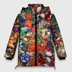 Куртка зимняя женская Камни и драгоценности, цвет: 3D-светло-серый