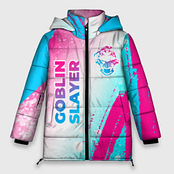 Женская зимняя куртка Goblin Slayer neon gradient style: надпись, символ