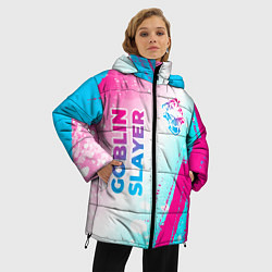 Куртка зимняя женская Goblin Slayer neon gradient style: надпись, символ, цвет: 3D-черный — фото 2