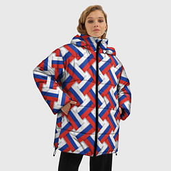 Куртка зимняя женская Россия - плетёнка, цвет: 3D-черный — фото 2
