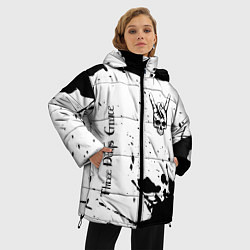 Куртка зимняя женская Three Days Grace и рок символ на светлом фоне, цвет: 3D-черный — фото 2