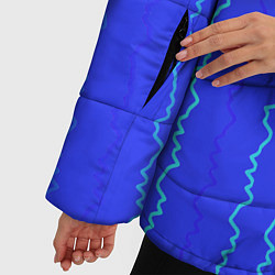 Куртка зимняя женская Кривые линии ярко-синий, цвет: 3D-светло-серый — фото 2
