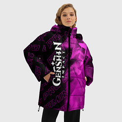 Куртка зимняя женская Genshin Impact pro gaming: по-вертикали, цвет: 3D-черный — фото 2