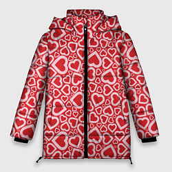 Куртка зимняя женская Любовь - сердечки, цвет: 3D-светло-серый