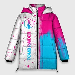 Куртка зимняя женская Tomb Raider neon gradient style: по-вертикали, цвет: 3D-черный