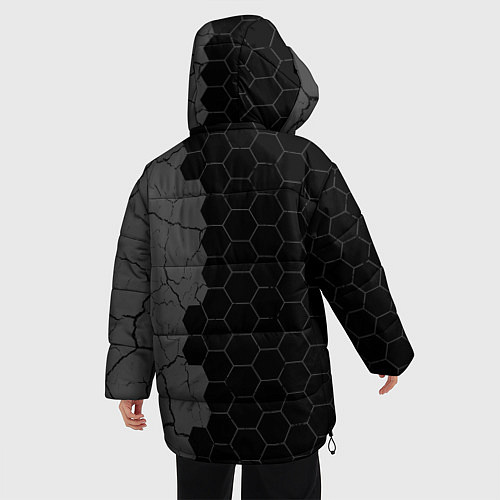 Женская зимняя куртка Elden Ring glitch на темном фоне: по-вертикали / 3D-Черный – фото 4
