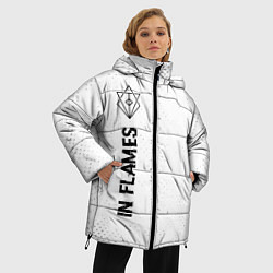 Куртка зимняя женская In Flames glitch на светлом фоне: по-вертикали, цвет: 3D-черный — фото 2