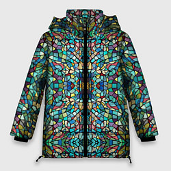 Куртка зимняя женская Сказочная мозаика, цвет: 3D-черный