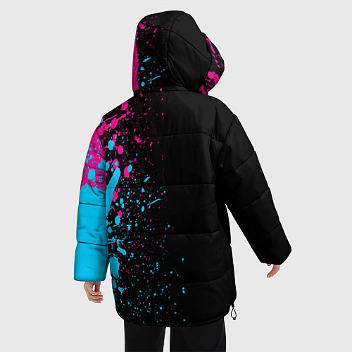 Женская зимняя куртка Arctic Monkeys - neon gradient: по-вертикали / 3D-Черный – фото 4