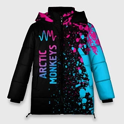 Куртка зимняя женская Arctic Monkeys - neon gradient: по-вертикали, цвет: 3D-черный