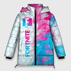 Женская зимняя куртка Fortnite neon gradient style: по-вертикали