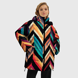 Куртка зимняя женская Элегантная геометрия, цвет: 3D-светло-серый — фото 2