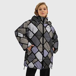 Куртка зимняя женская Плиточка, цвет: 3D-черный — фото 2
