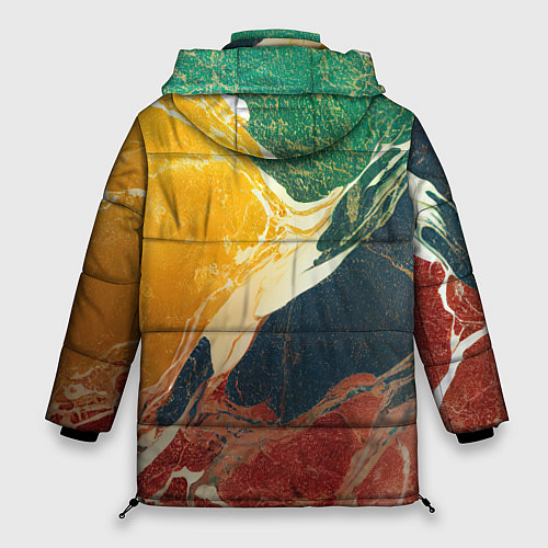 Женская зимняя куртка Мраморная радуга / 3D-Красный – фото 2