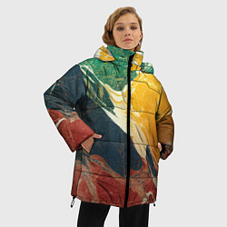 Куртка зимняя женская Мраморная радуга, цвет: 3D-красный — фото 2