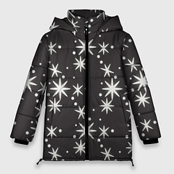 Куртка зимняя женская Звёздные снежинки, цвет: 3D-красный