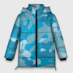 Куртка зимняя женская Камуфляж военный синий, цвет: 3D-красный