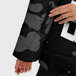 Куртка зимняя женская FNAF glitch на темном фоне: надпись, символ, цвет: 3D-черный — фото 2